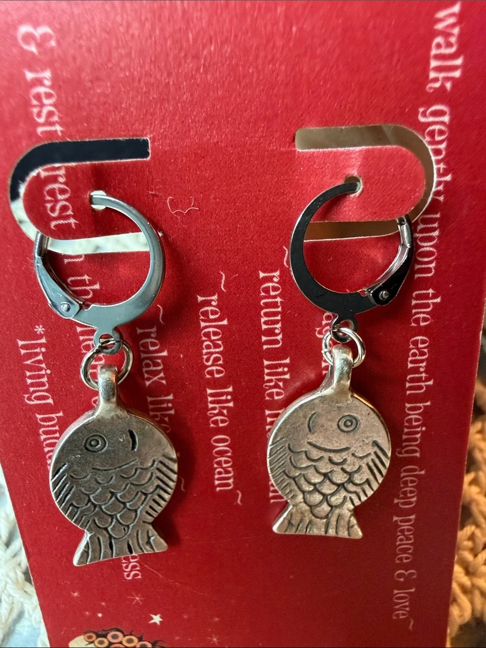 Silver Fish Drop Earrings - Silver Fish Design